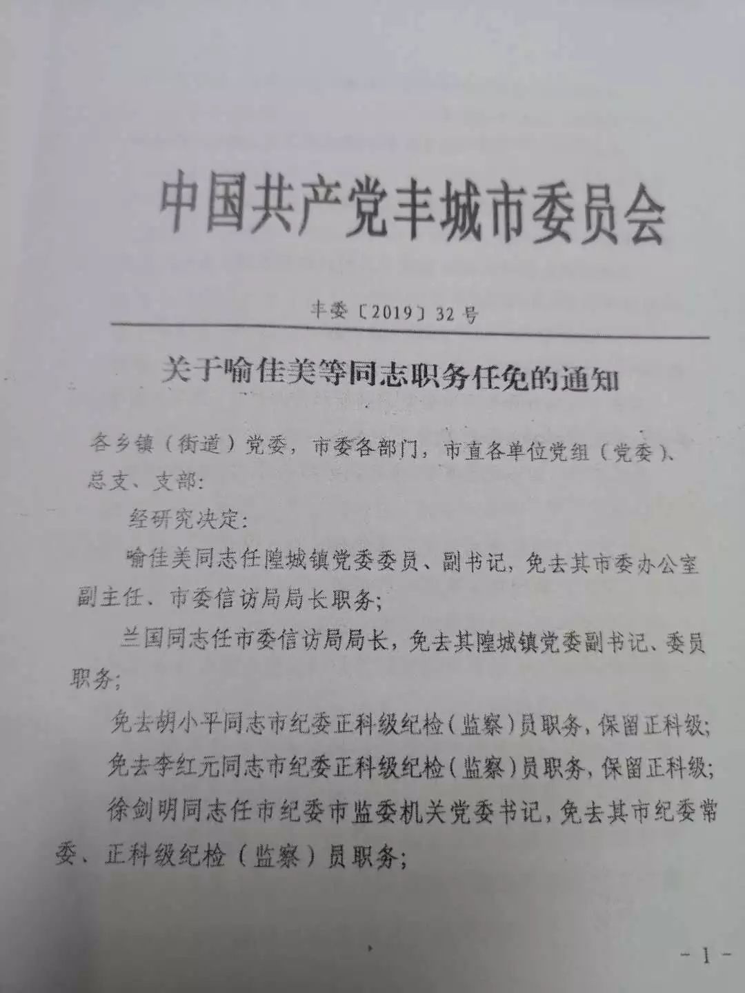 丰城市人民政府办公室人事任命动态解读